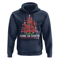 Funny Christmas Santa Gamers Hoodie Game On Santa Chimney Xmas Tree
