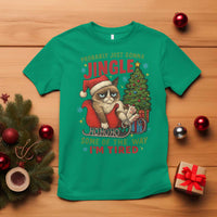 Funny Christmas Grumpy Cat T Shirt Probably Just Gonna Jingle Some Of The Way I Am Tired - Wonder Print Shop