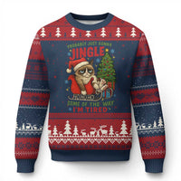 Funny Xmas Grumpy Cat Ugly Christmas Sweater Probably Just Gonna Jingle Some Of The Way I Am Tired - Wonder Print Shop