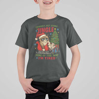 Funny Christmas Grumpy Cat T Shirt For Kid Probably Just Gonna Jingle Some Of The Way I Am Tired - Wonder Print Shop