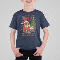 Funny Christmas Grumpy Cat T Shirt For Kid Probably Just Gonna Jingle Some Of The Way I Am Tired - Wonder Print Shop