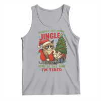 Funny Christmas Grumpy Cat Tank Top Probably Just Gonna Jingle Some Of The Way I Am Tired - Wonder Print Shop