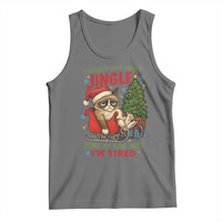 Funny Christmas Grumpy Cat Tank Top Probably Just Gonna Jingle Some Of The Way I Am Tired - Wonder Print Shop
