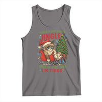 Funny Christmas Grumpy Cat Tank Top Probably Just Gonna Jingle Some Of The Way I Am Tired - Wonder Print Shop