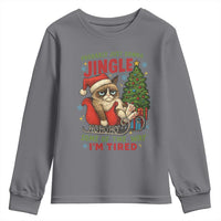 Funny Christmas Grumpy Cat Youth Sweatshirt Probably Just Gonna Jingle Some Of The Way I Am Tired - Wonder Print Shop