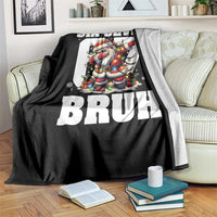 Funny Christmas Six Seven Bruh Throw Blanket Dabbing Santa - Wonder Print Shop