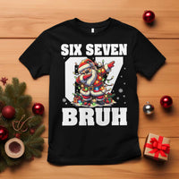 Funny Christmas Six Seven Bruh T Shirt Dabbing Santa - Wonder Print Shop