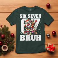 Funny Christmas Six Seven Bruh T Shirt Dabbing Santa - Wonder Print Shop