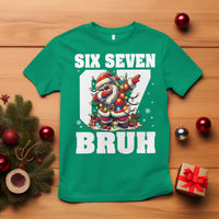 Funny Christmas Six Seven Bruh T Shirt Dabbing Santa - Wonder Print Shop