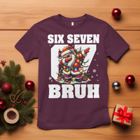 Funny Christmas Six Seven Bruh T Shirt Dabbing Santa - Wonder Print Shop