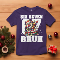 Funny Christmas Six Seven Bruh T Shirt Dabbing Santa - Wonder Print Shop