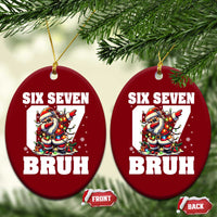 Funny Christmas Six Seven Bruh Ceramic Ornament Dabbing Santa - Wonder Print Shop