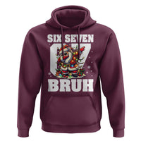 Funny Christmas Six Seven Bruh Hoodie Dabbing Santa - Wonder Print Shop