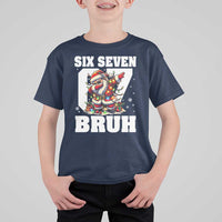 Funny Christmas Six Seven Bruh T Shirt For Kid Dabbing Santa - Wonder Print Shop