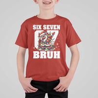 Funny Christmas Six Seven Bruh T Shirt For Kid Dabbing Santa - Wonder Print Shop