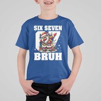 Funny Christmas Six Seven Bruh T Shirt For Kid Dabbing Santa - Wonder Print Shop