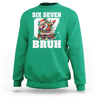 Funny Christmas Six Seven Bruh Sweatshirt Dabbing Santa - Wonder Print Shop