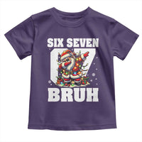 Funny Christmas Six Seven Bruh Toddler T Shirt Dabbing Santa - Wonder Print Shop