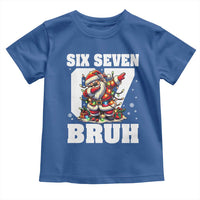 Funny Christmas Six Seven Bruh Toddler T Shirt Dabbing Santa - Wonder Print Shop