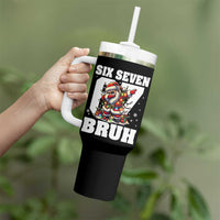 Funny Christmas Six Seven Bruh Tumbler With Handle Dabbing Santa - Wonder Print Shop