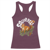 Funny Christmas Squirrel Racerback Tank Top Xmas Vacation Holiday Movie Pine Tree - Wonder Print Shop