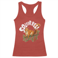 Funny Christmas Squirrel Racerback Tank Top Xmas Vacation Holiday Movie Pine Tree - Wonder Print Shop