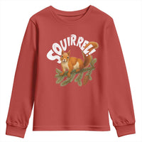 Funny Christmas Squirrel Youth Sweatshirt Xmas Vacation Holiday Movie Pine Tree - Wonder Print Shop
