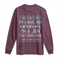 Funny Jewish Hanukkah Long Sleeve Shirt I Am A Bad Jew I Am A Jew That Does Good - Wonder Print Shop