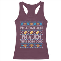 Funny Jewish Hanukkah Racerback Tank Top I Am A Bad Jew I Am A Jew That Does Good - Wonder Print Shop