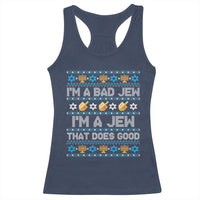 Funny Jewish Hanukkah Racerback Tank Top I Am A Bad Jew I Am A Jew That Does Good - Wonder Print Shop