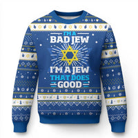 Funny Jewish Hanukkah Ugly Sweater I Am A Bad Jew I Am A Jew That Does Good - Wonder Print Shop