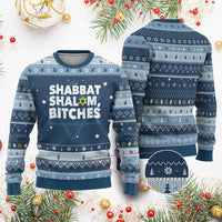 Funny Hanukkah Shabbat Shalom Bitches Hanukkah Ugly Sweater Star Of David - Wonder Print Shop