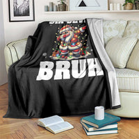 Funny Christmas 67 Six Seven Bruh Throw Blanket Dabbing Santa - Wonder Print Shop