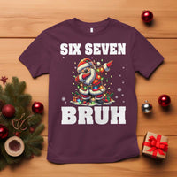 Funny Christmas 67 Six Seven Bruh T Shirt Dabbing Santa - Wonder Print Shop