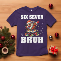 Funny Christmas 67 Six Seven Bruh T Shirt Dabbing Santa - Wonder Print Shop