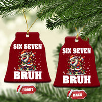 Funny Christmas 67 Six Seven Bruh Ceramic Ornament Dabbing Santa - Wonder Print Shop