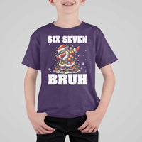 Funny Christmas 67 Six Seven Bruh T Shirt For Kid Dabbing Santa - Wonder Print Shop