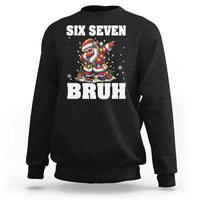 Funny Christmas 67 Six Seven Bruh Sweatshirt Dabbing Santa - Wonder Print Shop