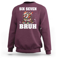 Funny Christmas 67 Six Seven Bruh Sweatshirt Dabbing Santa - Wonder Print Shop