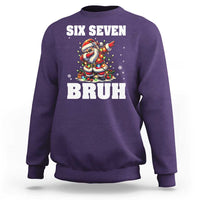 Funny Christmas 67 Six Seven Bruh Sweatshirt Dabbing Santa - Wonder Print Shop