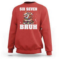 Funny Christmas 67 Six Seven Bruh Sweatshirt Dabbing Santa - Wonder Print Shop