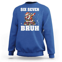 Funny Christmas 67 Six Seven Bruh Sweatshirt Dabbing Santa - Wonder Print Shop