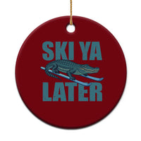 Funny Skiing Alligator Ceramic Ornament Ski Ya Later Skier Winter Sport - Wonder Print Shop
