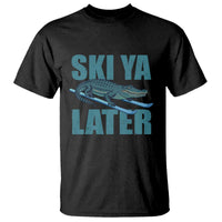 Funny Skiing Alligator T Shirt Ski Ya Later Skier Winter Sport - Wonder Print Shop