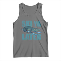 Funny Skiing Alligator Tank Top Ski Ya Later Skier Winter Sport - Wonder Print Shop