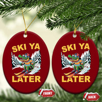 Funny Skiing Alligator Ceramic Ornament Ski Ya Later Skier Snow Mountain Winter Sport - Wonder Print Shop