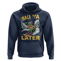 Funny Skiing Alligator Hoodie Ski Ya Later Skier Snow Mountain Winter Sport - Wonder Print Shop