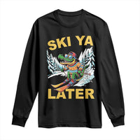 Funny Skiing Alligator Long Sleeve Shirt Ski Ya Later Skier Snow Mountain Winter Sport - Wonder Print Shop
