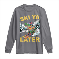 Funny Skiing Alligator Long Sleeve Shirt Ski Ya Later Skier Snow Mountain Winter Sport - Wonder Print Shop