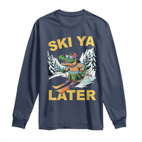 Funny Skiing Alligator Long Sleeve Shirt Ski Ya Later Skier Snow Mountain Winter Sport - Wonder Print Shop